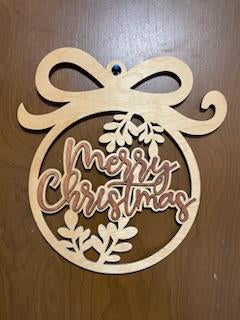 Merry Christmas Layered Ornament Wall Art